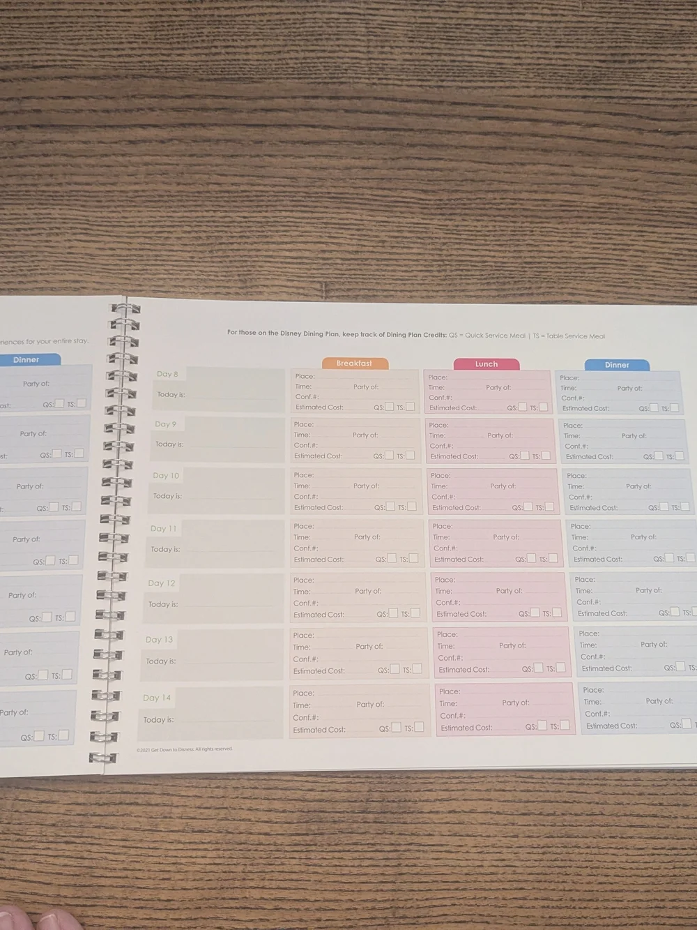 NWOT Disness Daily Agenda Book Disney World Spiral Bound Planner